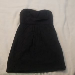 Black eyelet minidress